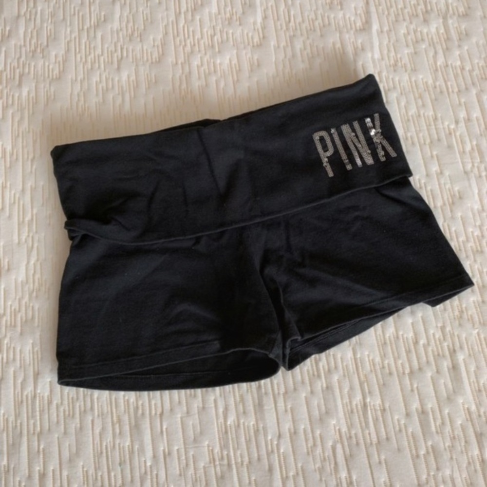 🌸 VS Bling Black Yoga Shorts